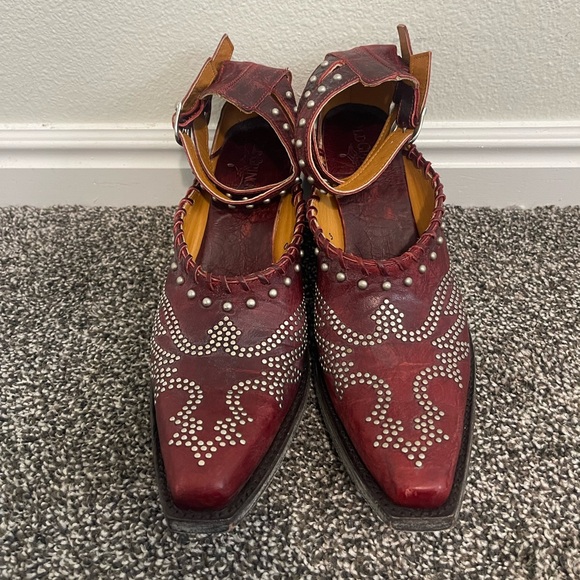 Old Gringo Shoes - Old Gringo Burgundy Studded Leather Heeled Boots